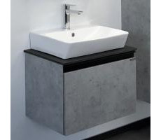 Тумба-умывальник Comforty Эдинбург 60 бетон светлый с черной столешницей с раковиной COMFORTY 9055RA-50 00-00001928 Тумба-умывальник Comforty Эдинбург 60 бетон светлый с черной столешницей с раковиной COMFORTY 9055RA-50 00-00001928