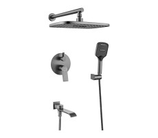 Душевая система встраиваемая Shevanik S4135T, оружейная сталь