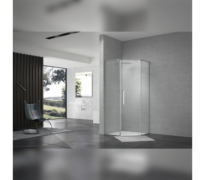 Душевой уголок Terminus Альба трапеция 100х100х200, хром 