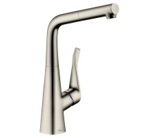 Смеситель для кухни Hansgrohe Metris 73812800 матовая сталь 