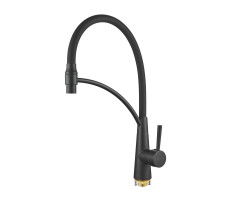 Смеситель для кухни с гибким изливом Shevanik S743H-3, черный