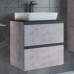 Тумба-умывальник Comforty Комфорти Эдинбург-60-2 бетон светлый с черной столешницей и раковиной 9055RA-50 Тумба-умывальник Comforty Комфорти Эдинбург-60-2 бетон светлый с черной столешницей и раковиной 9055RA-50