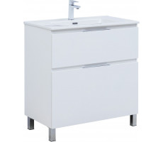 Тумба с раковиной Aquanet Алвита new 80 (Flat) напольная 2 ящ. цв. белый матовый 00345679 Тумба с раковиной Aquanet Алвита new 80 (Flat) напольная 2 ящ. цв. белый матовый 00345679