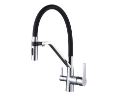 Смеситель для кухни с гибким изливом и подключением фильтра Shevanik S278, хром