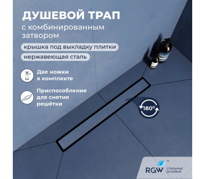 Душевой трап двухсторонний линейный, черный RGW SDR-22B 47212260-04 Душевой трап двухсторонний линейный, черный RGW SDR-22B 47212260-04