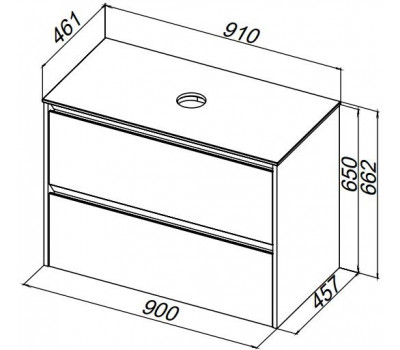 Столешница Allen Brau Activity 90 1.35023.ON акриловый камень оникс 