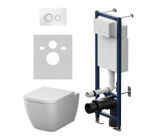 Инсталляция ErgoFit с подвесным унитазом Aquaspin и клавишей AM.PM Gem IS110101.901901 Белый Глянцевое 