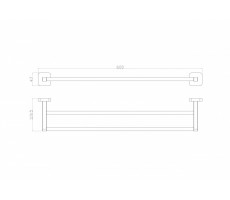 Полотенцедержатель двойной WONZON & WOGHAND, Хром WW-6611 