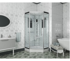 Душевая кабина Niagara Luxe NG-7717W (1000x1000х2150) низкий поддон стенки БЕЛЫЕ 