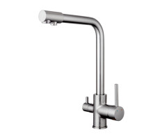 Смеситель для кухни с подключением фильтра Shevanik S328L, сатин
