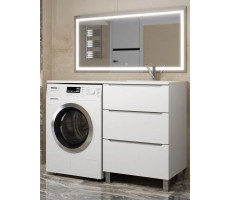 Тумба под стиральную машину напольная Uperwood Tanos 58х47,5х76,5 см, белая, 3 ящика 291020258 Тумба под стиральную машину напольная Uperwood Tanos 58х47,5х76,5 см, белая, 3 ящика 291020258