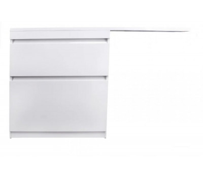 Тумба напольная Style Line Даллас 140, 2 ящика, Люкс белая, PLUS СС-00002273 