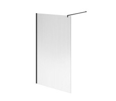 Душевое ограждение 120х210см Kerama Marazzi Cristallo CT.120.WI.BLK.M рифленое стекло, цвет: черный матовый