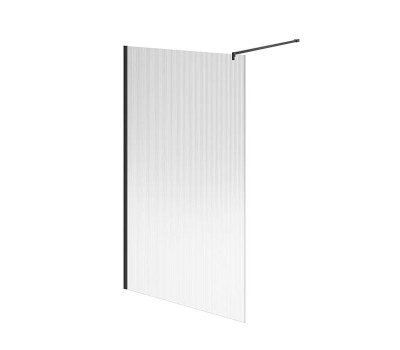 Душевое ограждение 120х210см Kerama Marazzi Cristallo CT.120.WI.BLK.M рифленое стекло, цвет: черный матовый