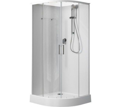 Душевая кабина Aquanet Passion EVO 100x100 R White, поддон низкий, двери раздвижные 