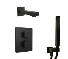 Комплект на 2 потребителя с термостатом Grazia PAINI, для ванны с ручным душем, черный брашированный PVD 21PZSET26911THBATH 