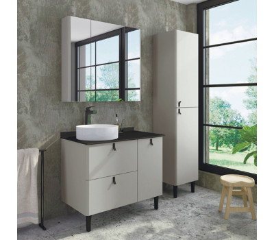 Шкаф-колонна Comforty Сорренто-40 светло-серая 