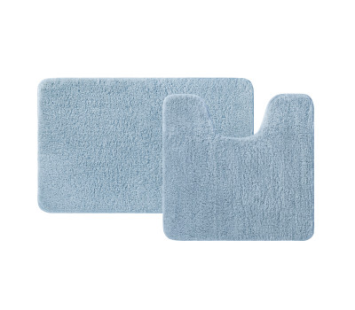 Набор ковриков для ванной комнаты, 50х80 + 50х50, микрофибра, синий, IDDIS BSET03Mi13  