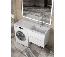Раковина над стиральной машиной Uperwood Cosmos Quartz 120 см, правая, крыло слева, жасмин RCosmos120RJ Раковина над стиральной машиной Uperwood Cosmos Quartz 120 см, правая, крыло слева, жасмин RCosmos120RJ