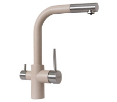 Смеситель для кухни с выдвижным изливом и подключением фильтра Florentina КРИСТАЛЛ 333.32H.2123.107, песочный Смеситель для кухни с выдвижным изливом и подключением фильтра Florentina КРИСТАЛЛ 333.32H.2123.107, песочный