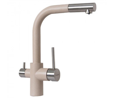 Смеситель для кухни с выдвижным изливом и подключением фильтра Florentina КРИСТАЛЛ 333.32H.2123.107, песочный Смеситель для кухни с выдвижным изливом и подключением фильтра Florentina КРИСТАЛЛ 333.32H.2123.107, песочный