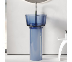 Раковина отдельностоящая прозрачная ABBER Kristall AT2702Saphir-H синяя Раковина отдельностоящая прозрачная ABBER Kristall AT2702Saphir-H синяя