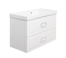 Тумба под раковину подвесная La Fenice Cubo TWIN FNC-01-CUB-B-100-2, белая  Тумба под раковину подвесная La Fenice Cubo TWIN FNC-01-CUB-B-100-2, белая