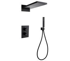 Душевая система ABBER Weiss Insel AF8052B скрытого монтажа без излива, термостат, черная матовая Душевая система ABBER Weiss Insel AF8052B скрытого монтажа без излива, термостат, черная матовая