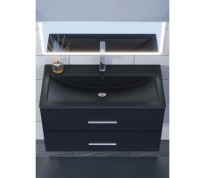 Раковина для ванной кварцевая Uperwood Foster Quartz 90х45,5х17,5 см, черная матовая, космос 291030043 Раковина для ванной кварцевая Uperwood Foster Quartz 90х45,5х17,5 см, черная матовая, космос 291030043