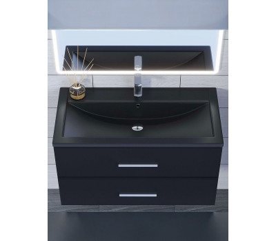Раковина для ванной кварцевая Uperwood Foster Quartz 90х45,5х17,5 см, черная матовая, космос 291030043 Раковина для ванной кварцевая Uperwood Foster Quartz 90х45,5х17,5 см, черная матовая, космос 291030043