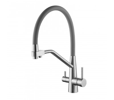 Смеситель Splenka для кухни со съемным гибким изливом, с магнитным фиксатором излива, с подключением фильтра питьевой воды S71.62.05 сатин Смеситель Splenka для кухни со съемным гибким изливом, с магнитным фиксатором излива, с подключением фильтра питьевой воды S71.62.05 сатин
