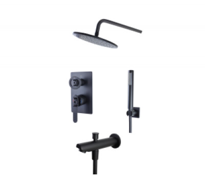 Душевой комплект встраиваемый 1760 ЛОФТ 6630SB черный Bronze de Luxe 