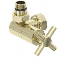 Вентиль Сунержа 3D G 1/2" НР х G 3/4" НГ левый крест цвет-шампань 020-1410-1234 