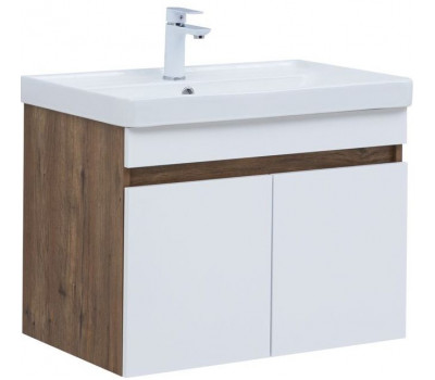 Тумба с раковиной Aquanet Оптима 80 цв. дуб рустикальный/белый сатин 00345360 Тумба с раковиной Aquanet Оптима 80 цв. дуб рустикальный/белый сатин 00345360