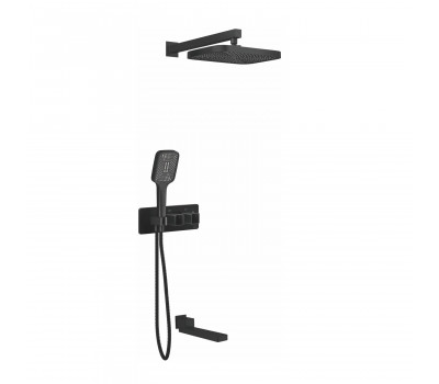 Душевая система с термостатом встраиваемая Rose R1095H, черный