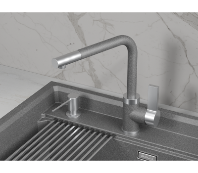 Смеситель для кухни GRANULA 5504, ГРАФИТ 