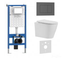 Комплект 3в1 IBERICA BLANCA инсталляция SILENCIO, унитаз BURGOS ALTO белый, кнопка смыва ESTI-S серый матовый (IB001.BRA.234.856) Комплект 3в1 IBERICA BLANCA инсталляция SILENCIO, унитаз BURGOS ALTO белый, кнопка смыва ESTI-S серый матовый (IB001.BRA.234.856)