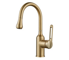 Смеситель для раковины Raffine F101G, золотой сатин