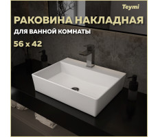 Раковина для ванной накладная Teymi Aina 56 белая T50005 