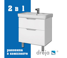 Тумба с раковиной подвесная/напольная Dreja Q Plus 80 см, белый Тумба с раковиной подвесная/напольная Dreja Q Plus 80 см, белый