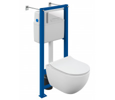Комплект Cersanit BRASKO SMART CO DPL EO slim инсталляция VECTOR кнопка ESTETICA пластик белый 68304 белый 