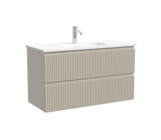 Тумба подвесная SANCOS Snob R 890х390х500, c двумя ящиками оснащенными доводчиками, Beige Soft , арт.SNR90/39CE Тумба подвесная SANCOS Snob R 890х390х500, c двумя ящиками оснащенными доводчиками, Beige Soft , арт.SNR90/39CE