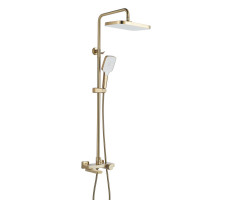 Душевая система с термостатом Rose R1896G, золотой сатин Душевая система с термостатом Rose R1896G, золотой сатин
