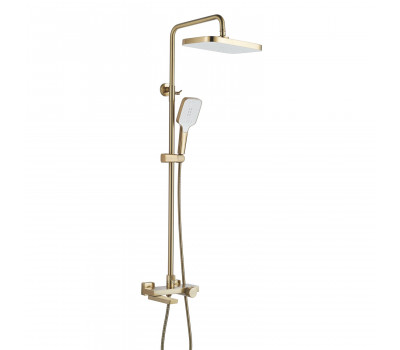 Душевая система с термостатом Rose R1896G, золотой сатин