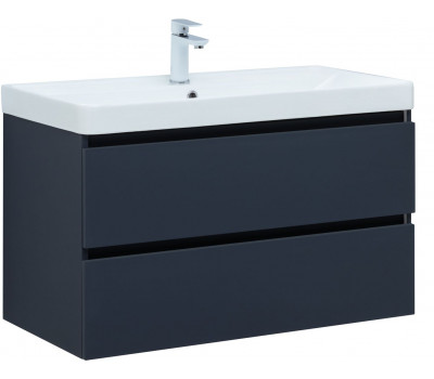 Тумба с раковиной Aquanet Вега 2.0 90 2 ящ. цв.маренго (раковина Ирис) 00344740 