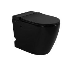 Унитаз ABBER Bequem AC1115PMB приставной черный матовый с импульсным смывом 