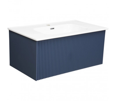 Тумба под раковину подвесная La Fenice Terra FNC-01-TER-BG-80, синяя 