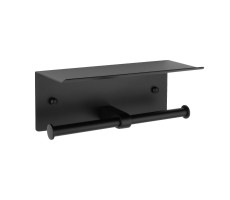 Бумагодержатель двойной с полкой для телефона Fixsen Hotel черный FX-31011B-2 Бумагодержатель двойной с полкой для телефона Fixsen Hotel черный FX-31011B-2