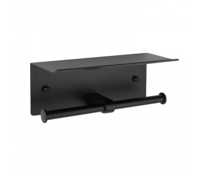 Бумагодержатель двойной с полкой для телефона Fixsen Hotel черный FX-31011B-2 Бумагодержатель двойной с полкой для телефона Fixsen Hotel черный FX-31011B-2