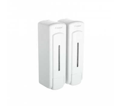 Дозатор для ж/м настенный двойной 325+325мл Fixsen HOTEL пластик белый FX-31012H-2 Дозатор для ж/м настенный двойной 325+325мл Fixsen HOTEL пластик белый FX-31012H-2